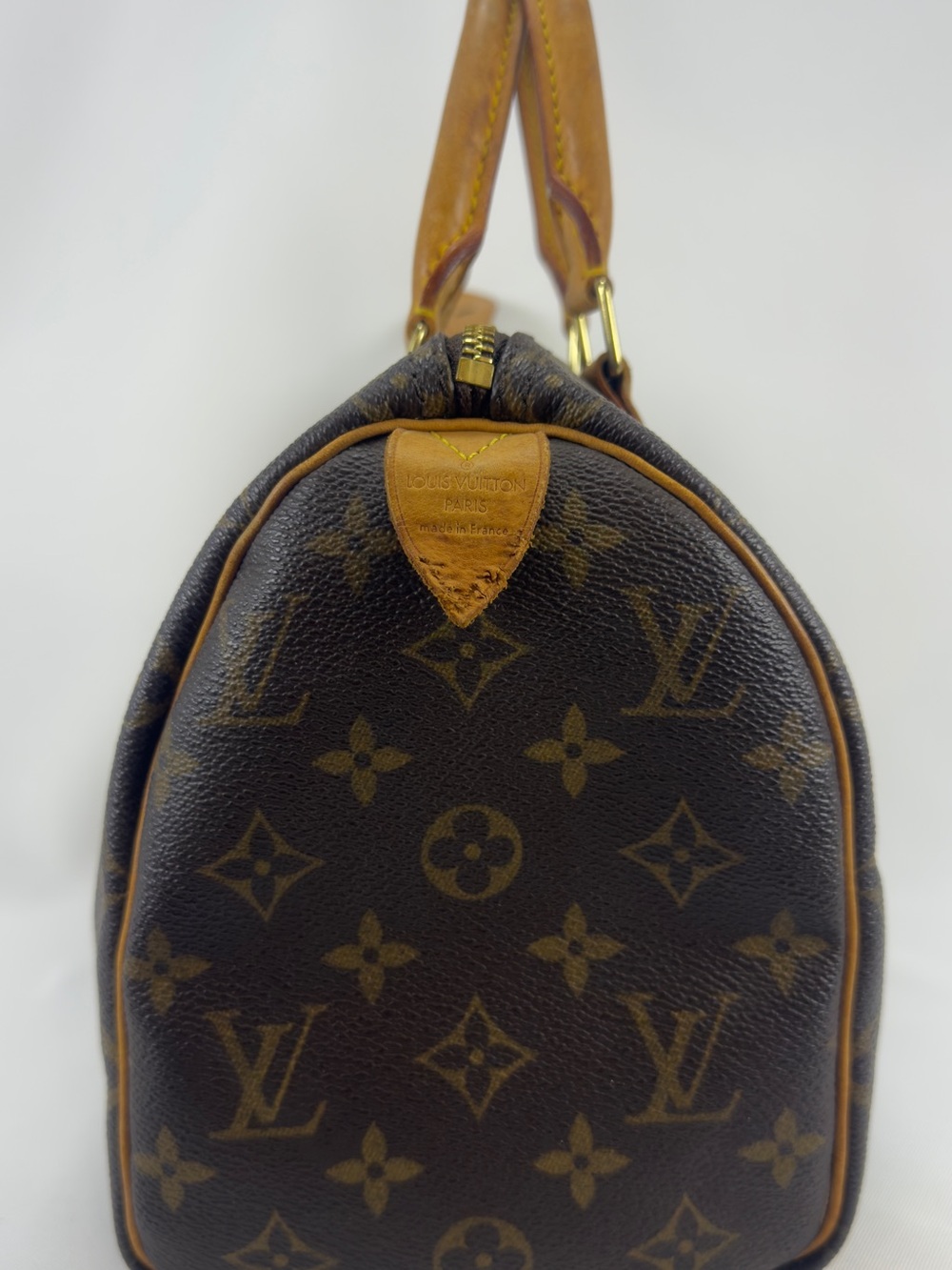 Louis Vuitton LV Speedy 25 Brown Monogram Canvas Satchel with Tan Trim - Picture 3 of 16